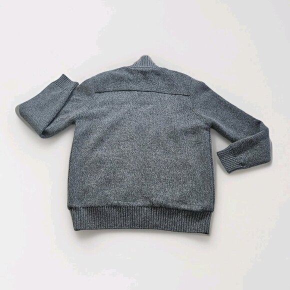 Emanuel Ungaro Sweater Mens M Gray Full Zip Sherpa Lined Mock Neck LS Pockets - Picture 14 of 16